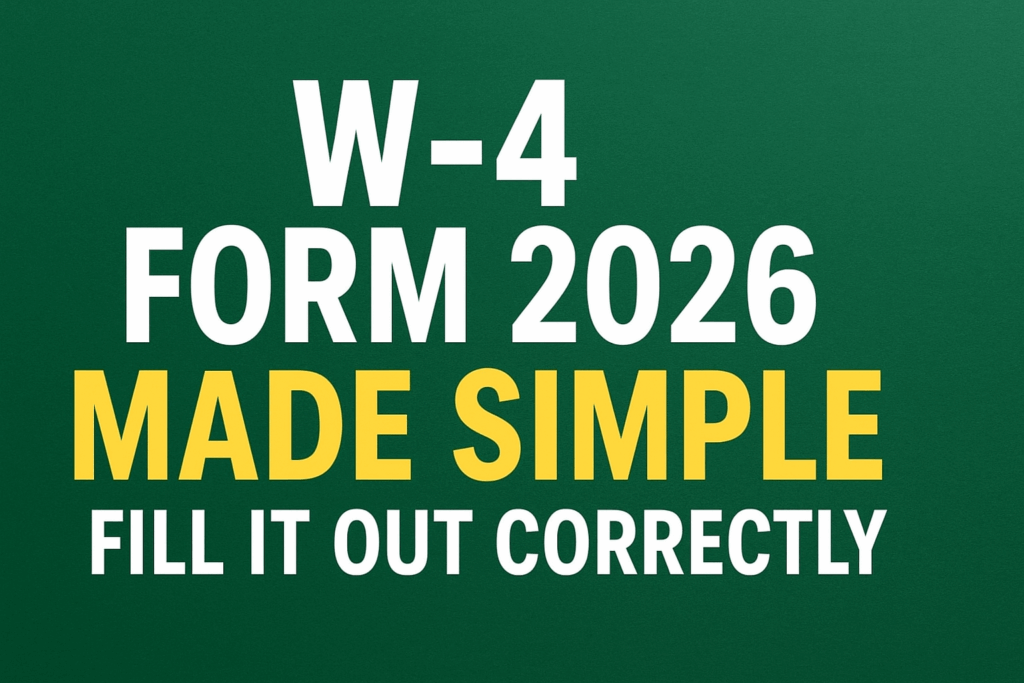 W-4 Form 2026