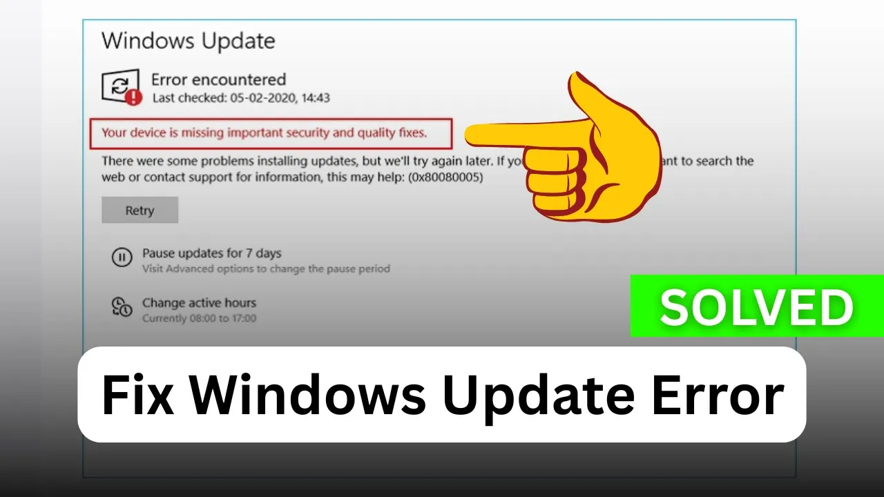 Windows Update Error Fixed – Missing Important Security Update