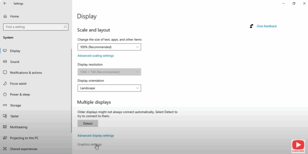 click Graphics settings