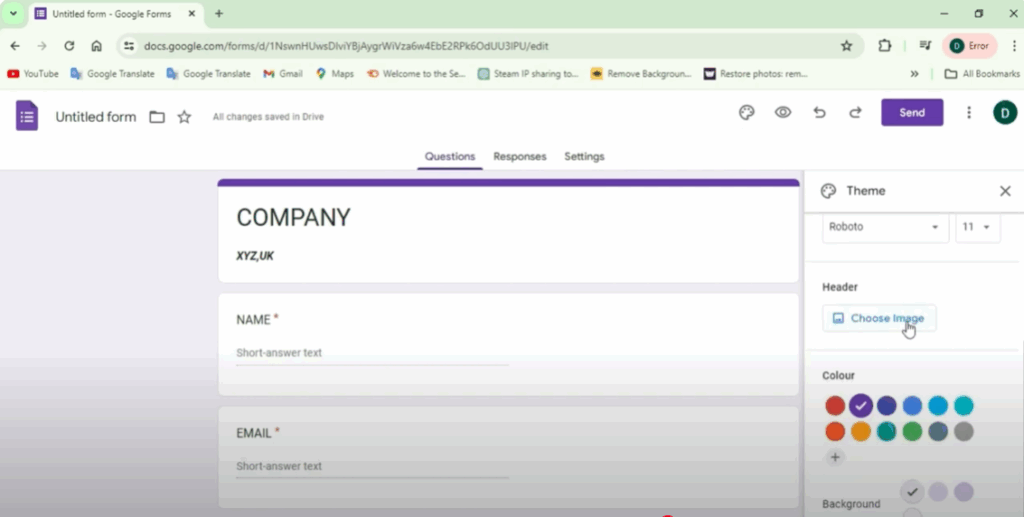 customize the form design