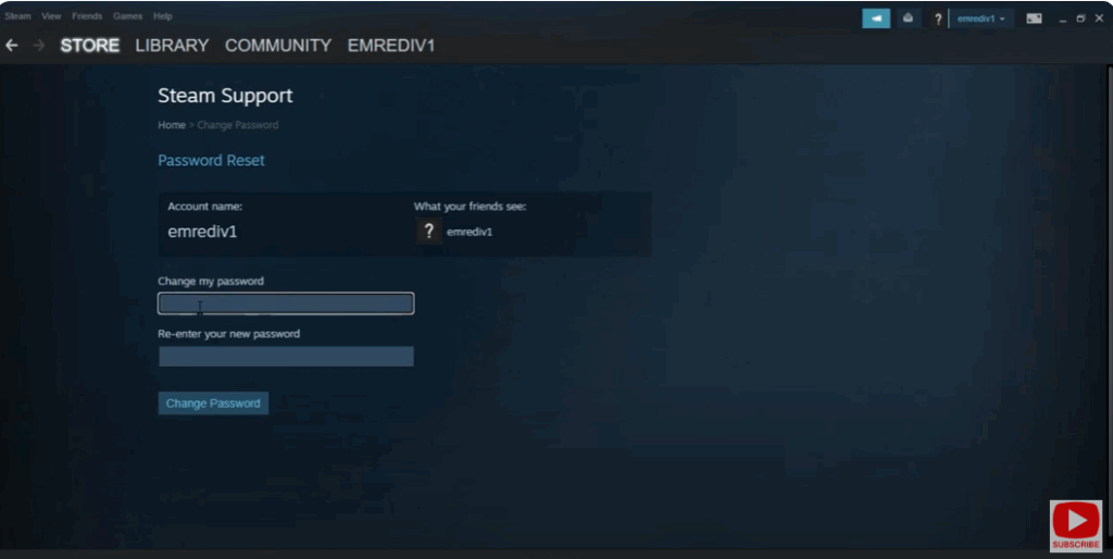 enter your current password