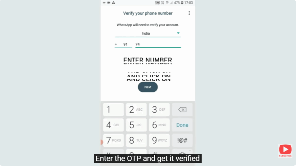 enter your whatsapp phone number