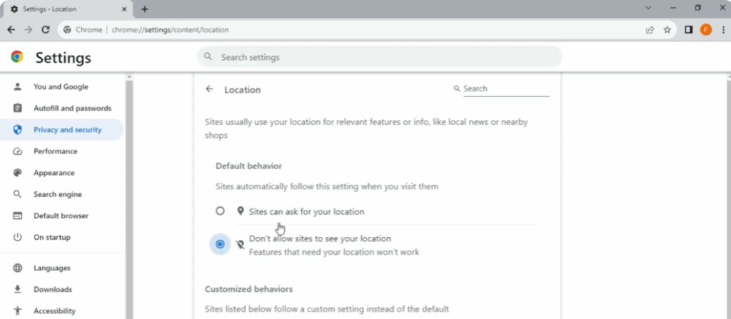 Google Location and disable your device location