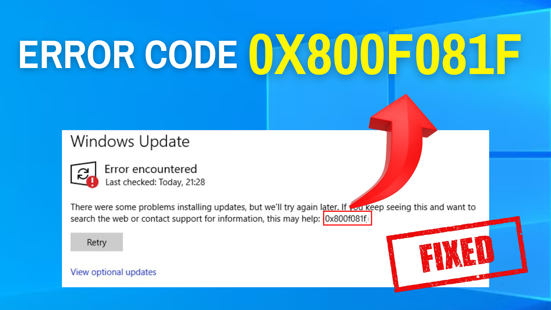 Repair Error 0x800f081f – Windows Update Stuck?