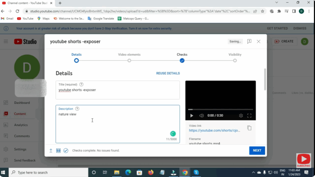 Add #Shorts in the Title or Description