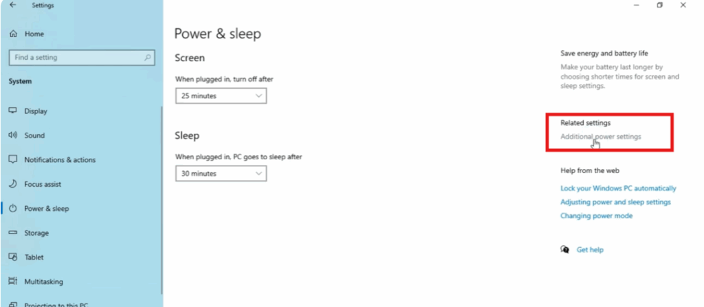 Additional Power Settings