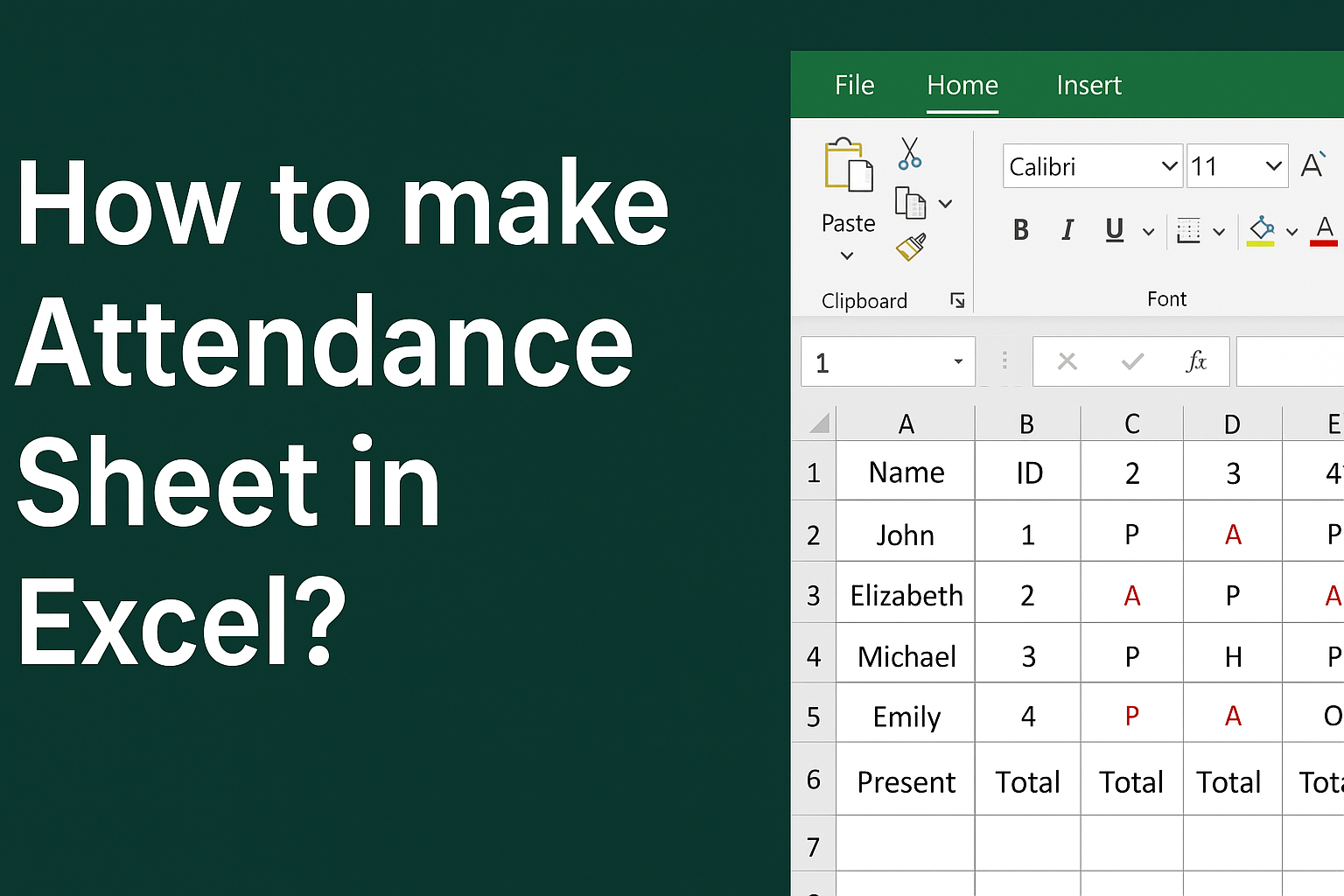 Attendance Sheet in Excel