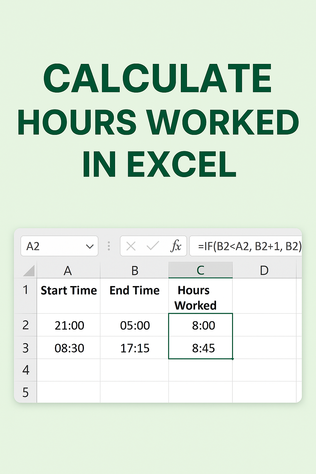 Calculate Hours Worked in Excel
