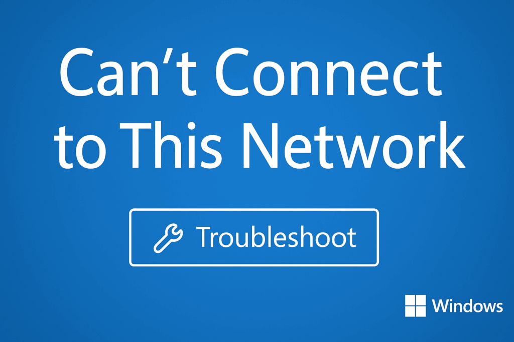 Can't Connect to This Network