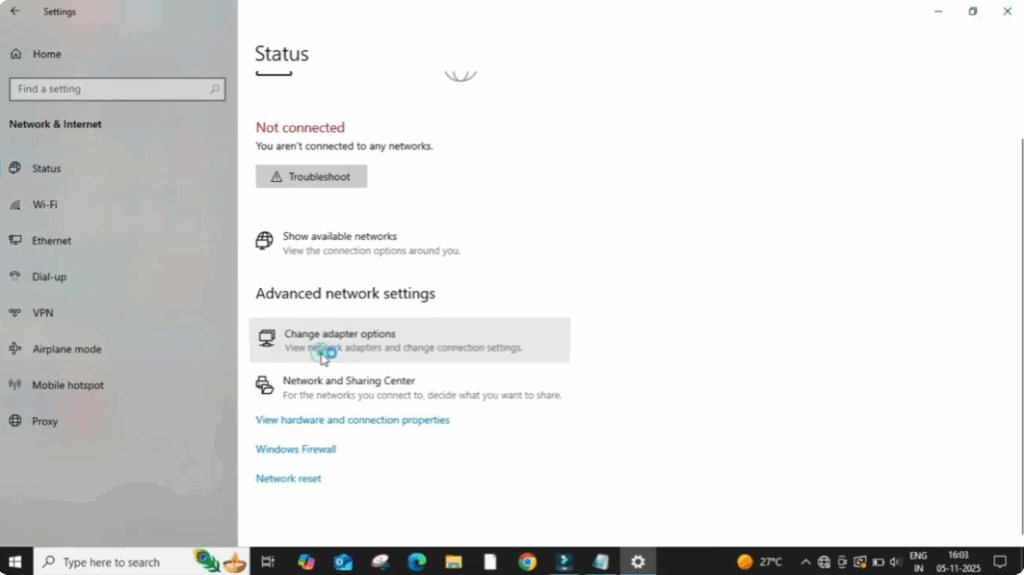 Change Adapter Options