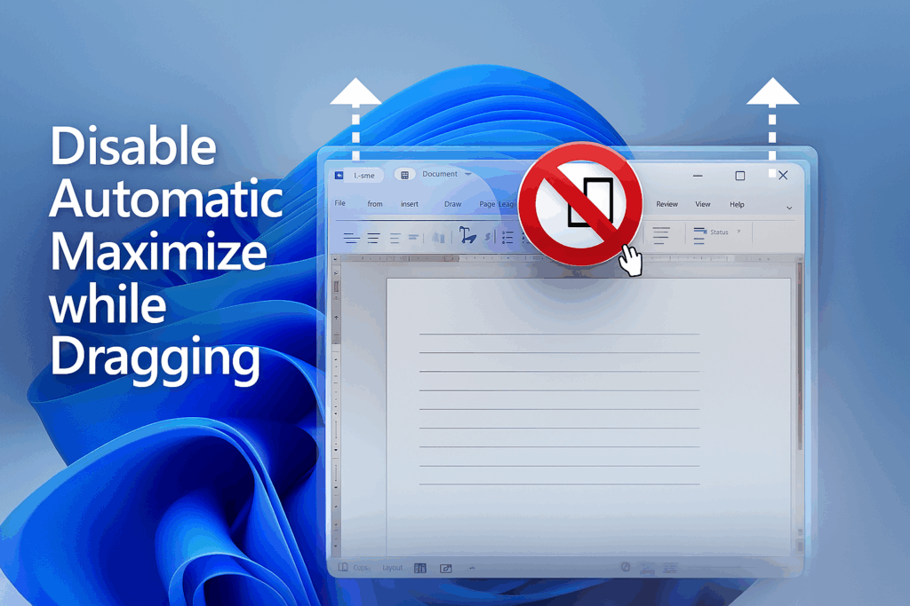 Disable Automatic Maximize While Dragging a Window