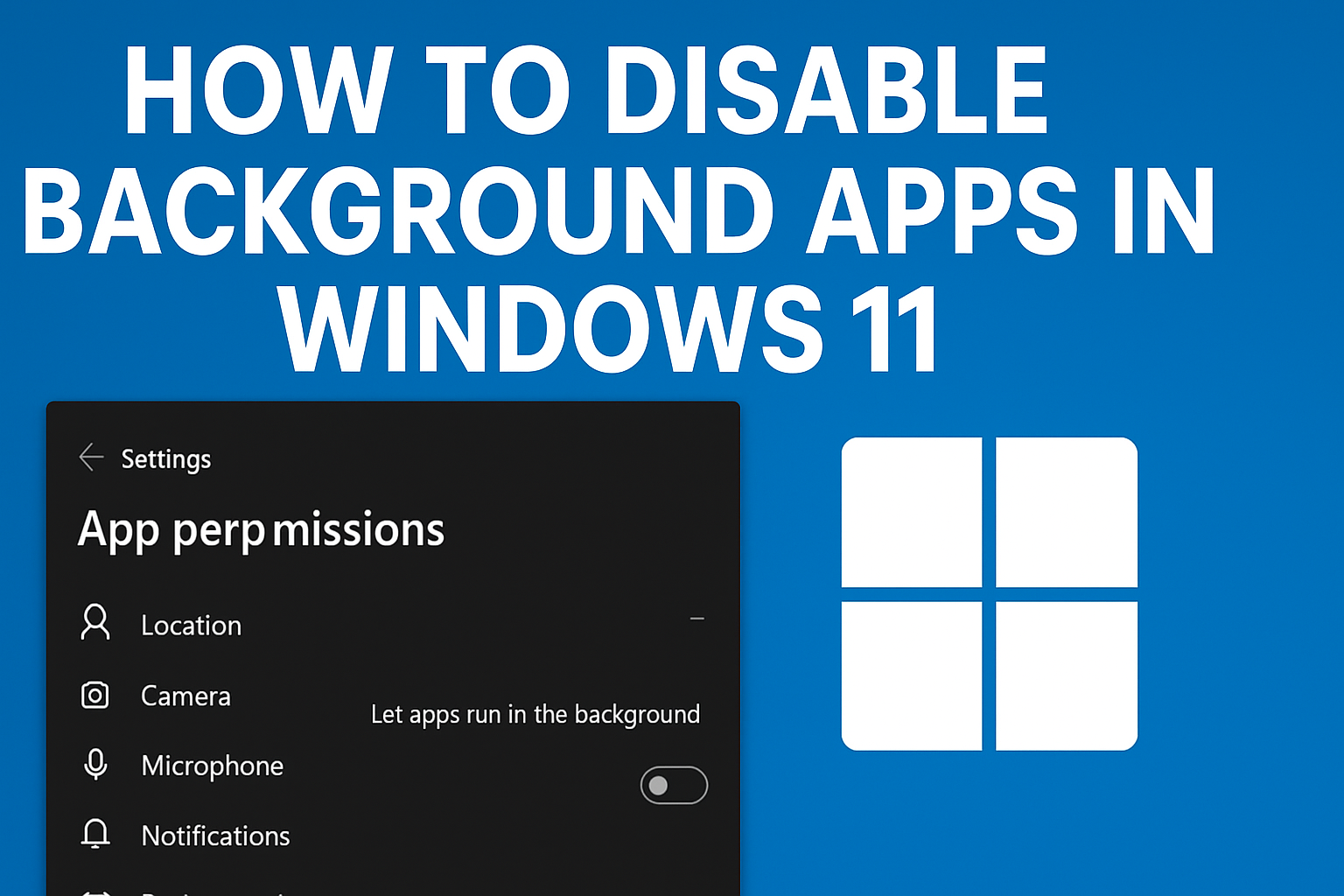 Disable Background Apps