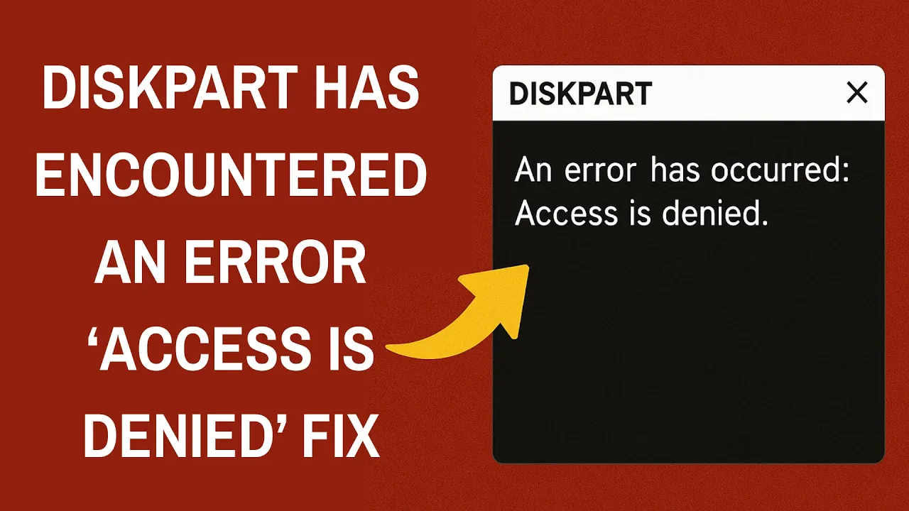 Diskpart Has Encountered an Error ‘Access Is Denied’ FIX