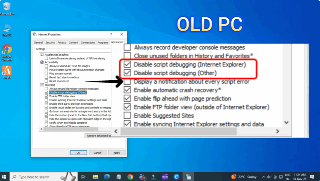 Display a notification about every script error