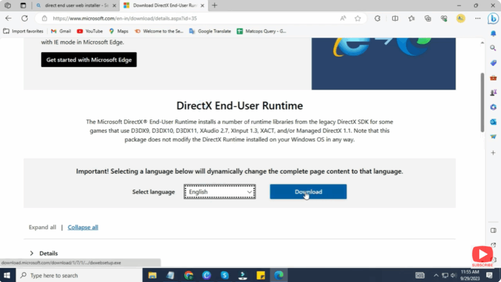 Download DirectX End-User Runtime