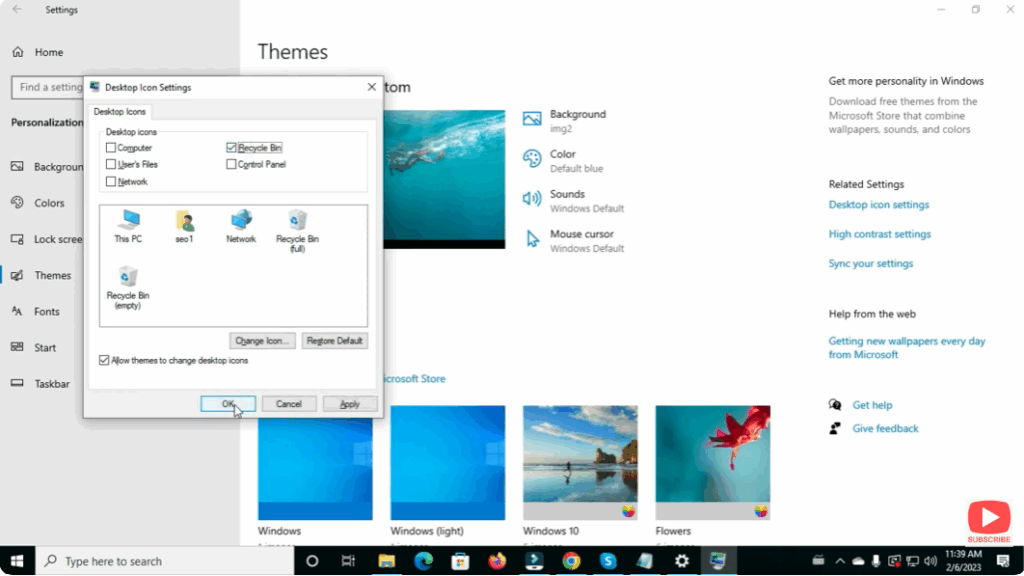 Enable Recycle Bin via Settings