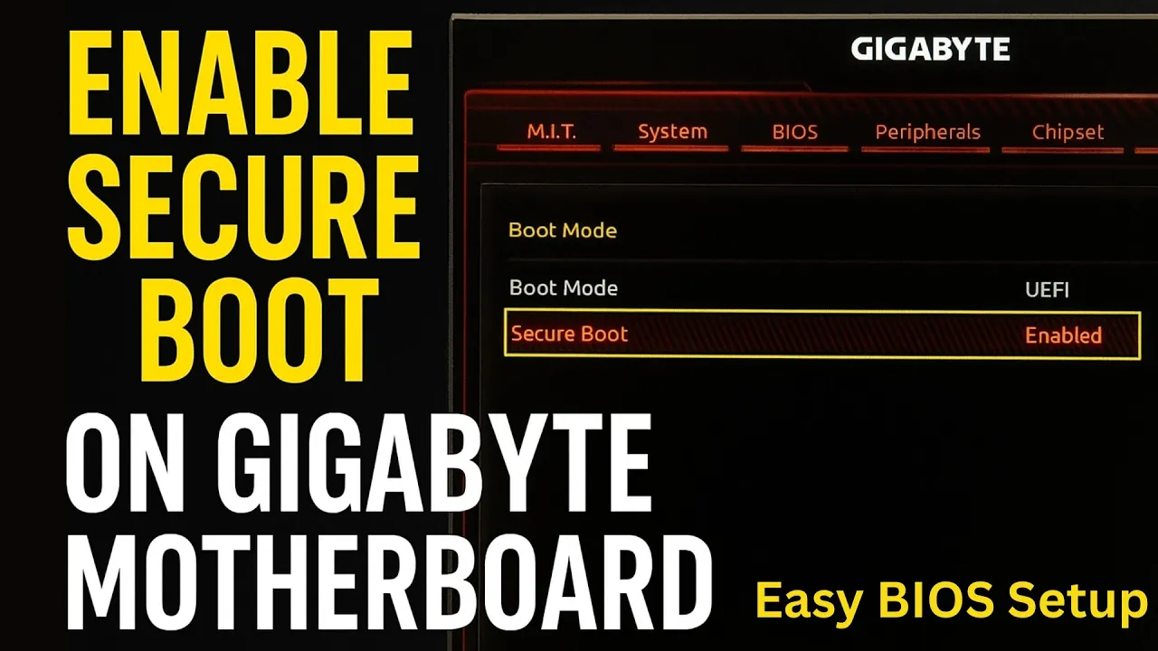 Enable Secure Boot on GIGABYTE Motherboard | Easy BIOS Setup