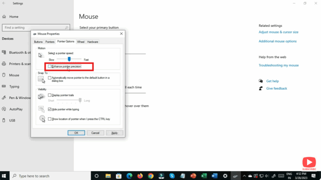 Enhance pointer precision