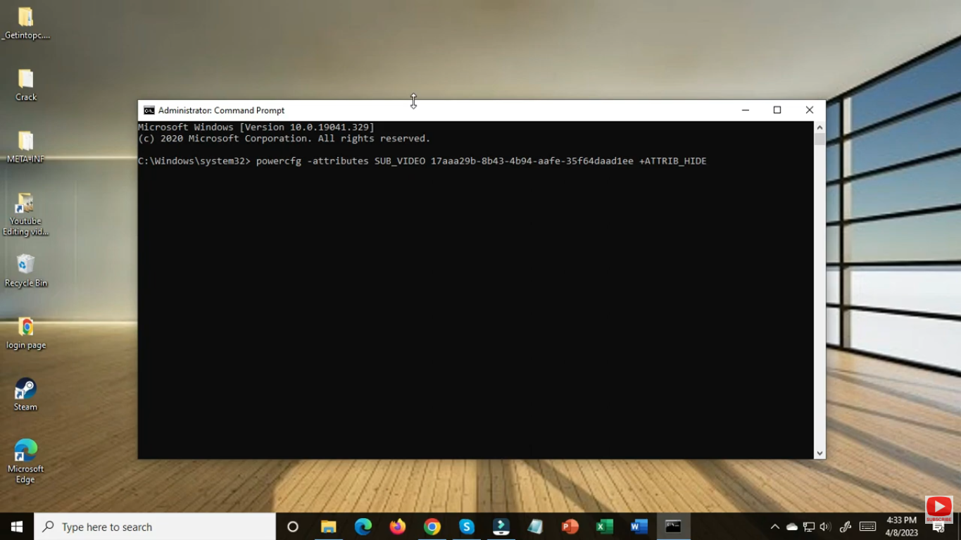 Enter the PowerCFG Command