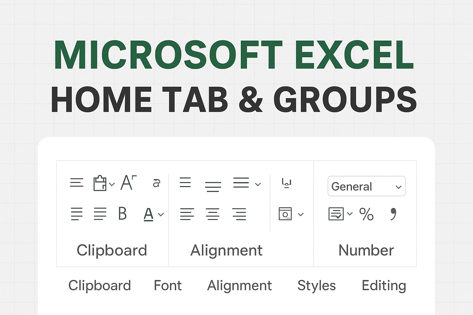Excel Home Tab & Groups