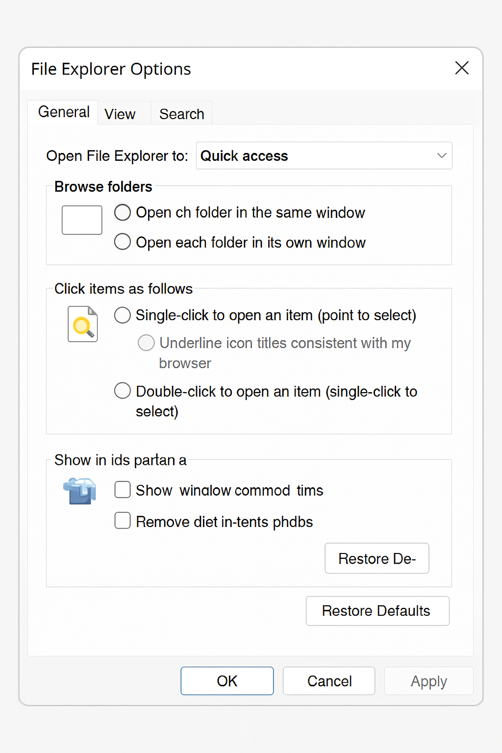 File Explorer Options