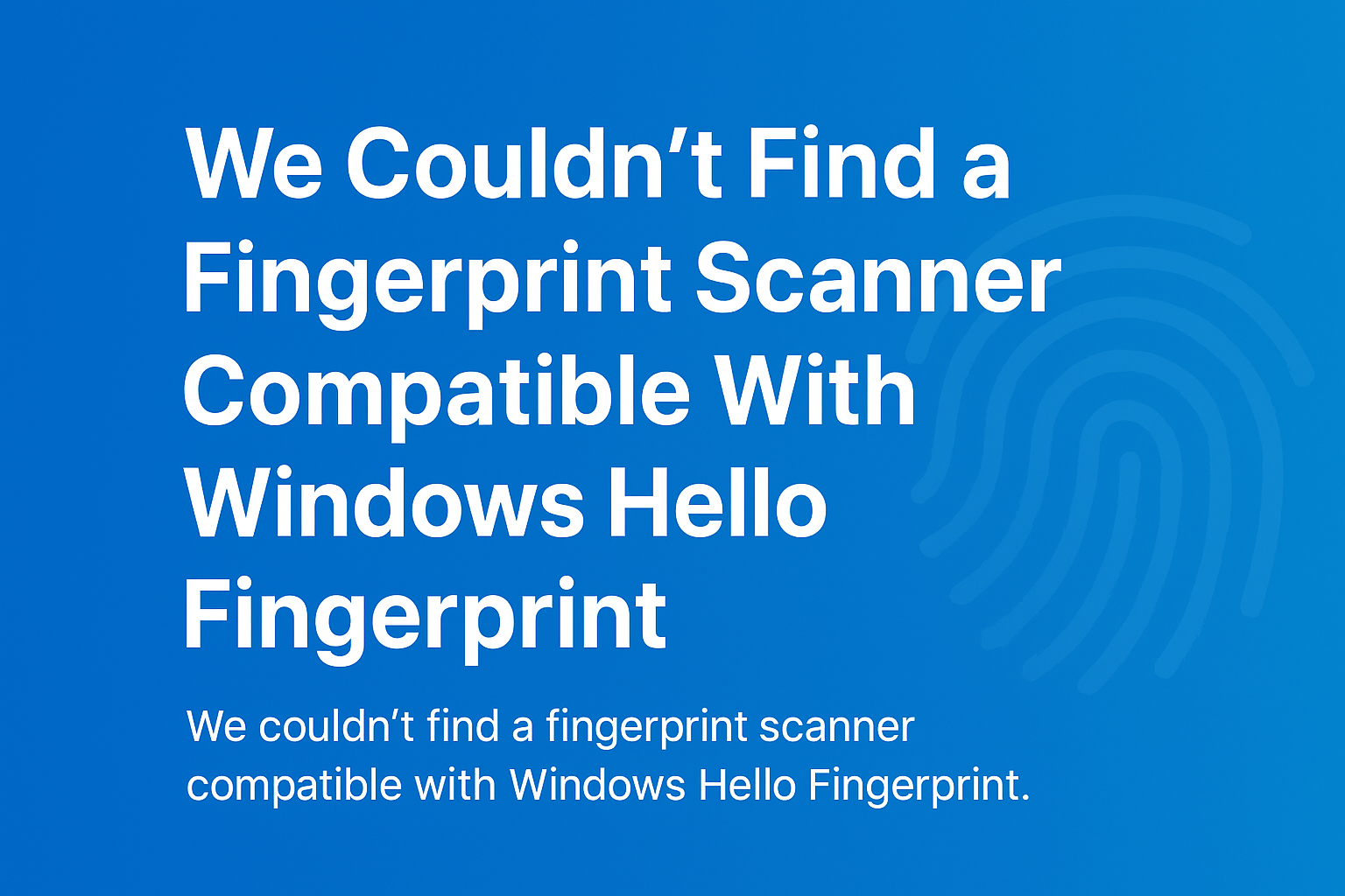 Fingerprint Scanner Compatible With Windows
