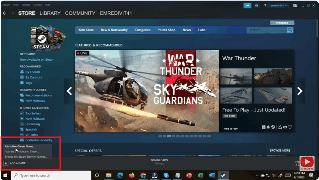 Go to “Add a Game”