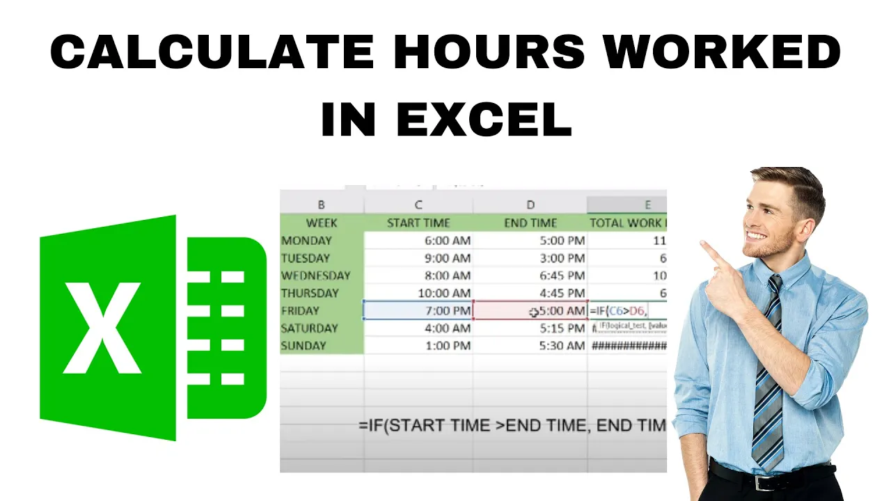 How to Calculate Hours Worked in Excel? Midnight Time Span