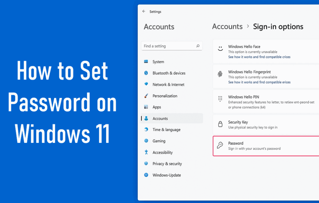 How to Set Password on Windows 11