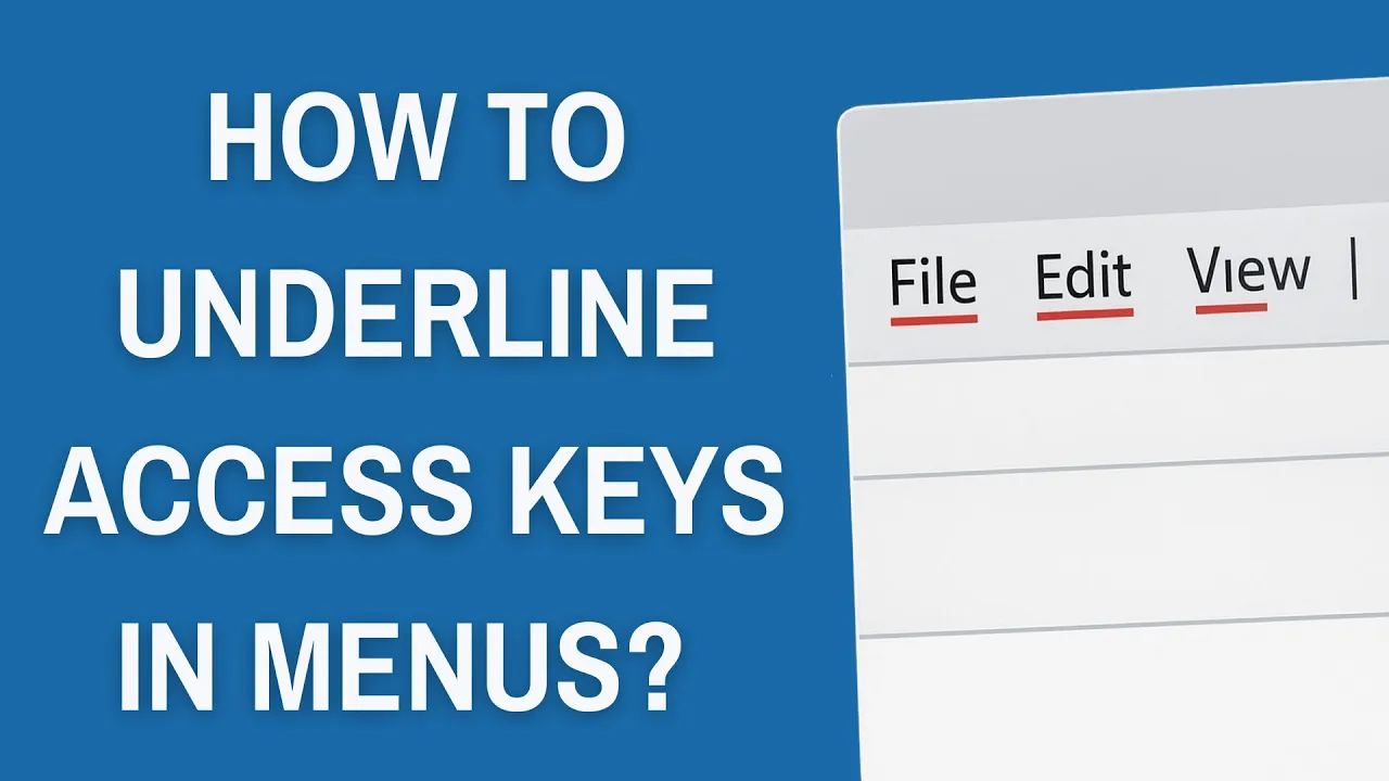 How to Underline Access Keys in menus? Windows