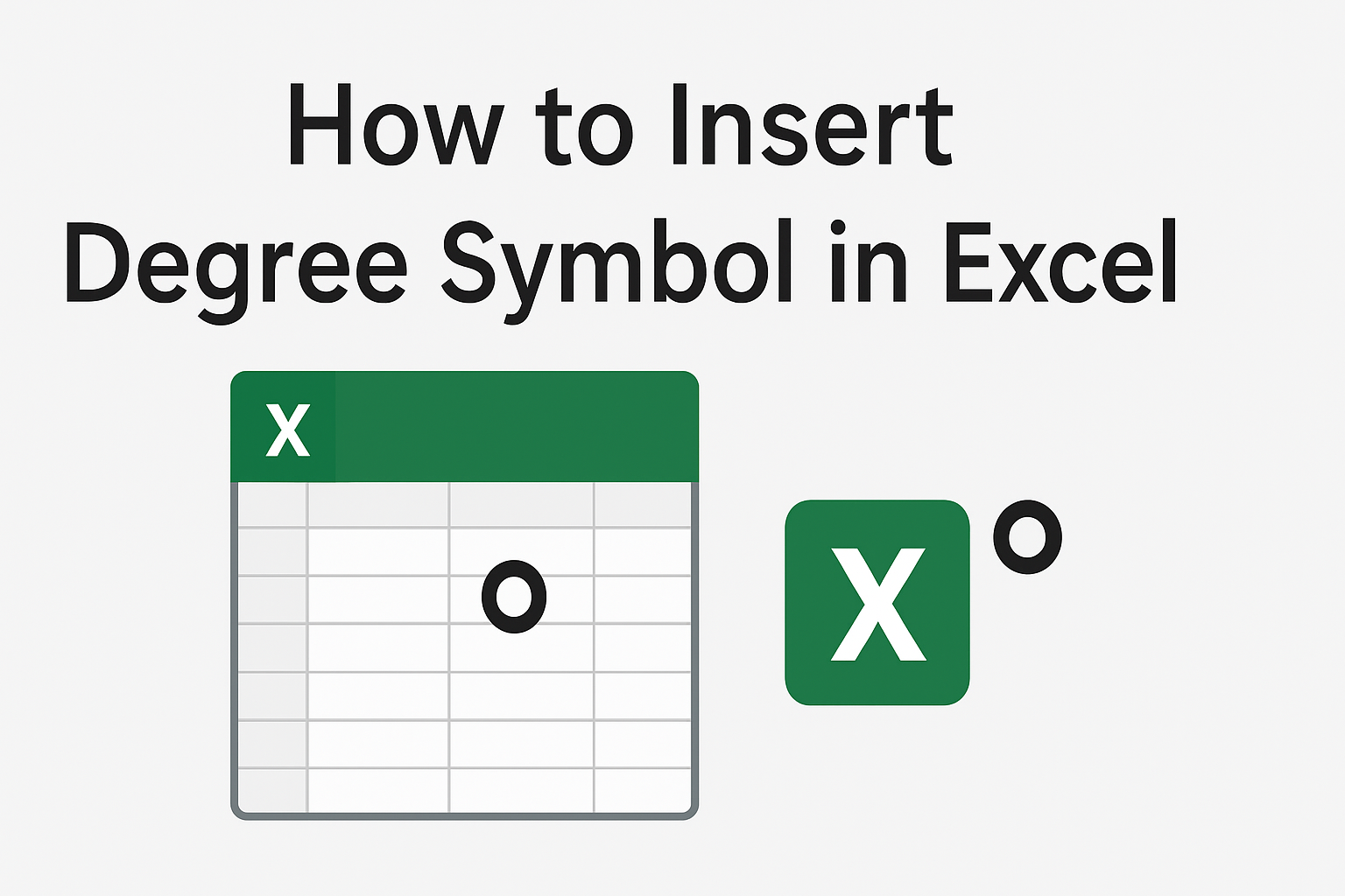 Insert Degree symbol in excel