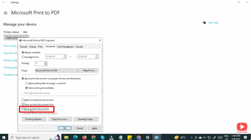 Keep printed documents