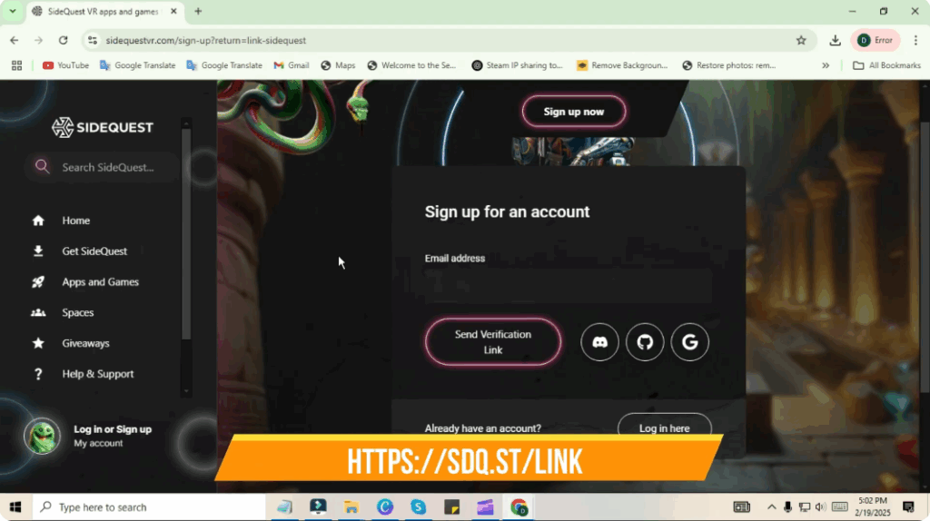 Launch and Link SideQuest