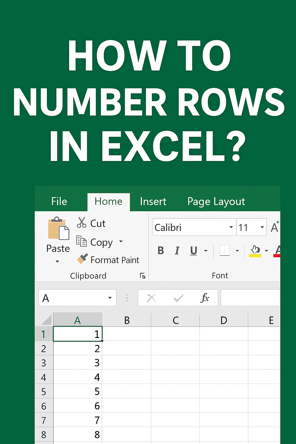 Number Rows in Excel
