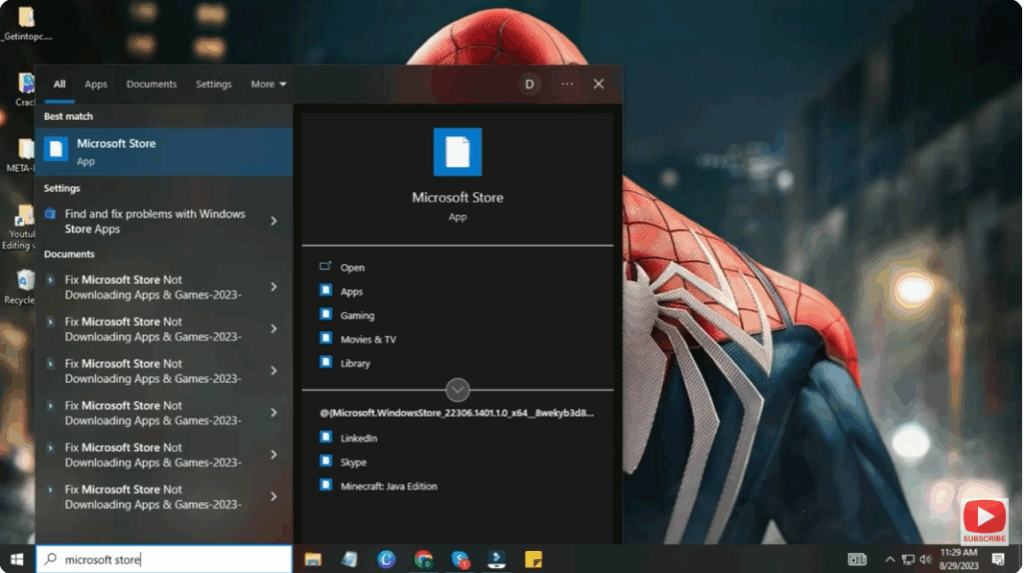 Open Microsoft Store