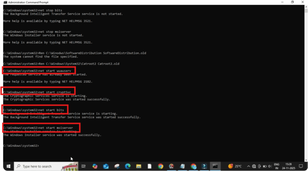 Restart the Services