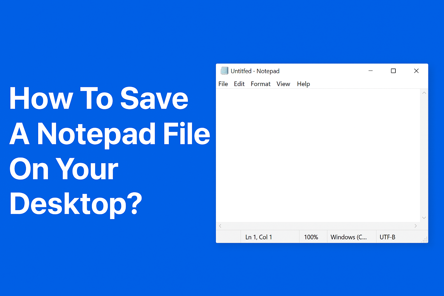 Save A Notepad File On Your Desktop