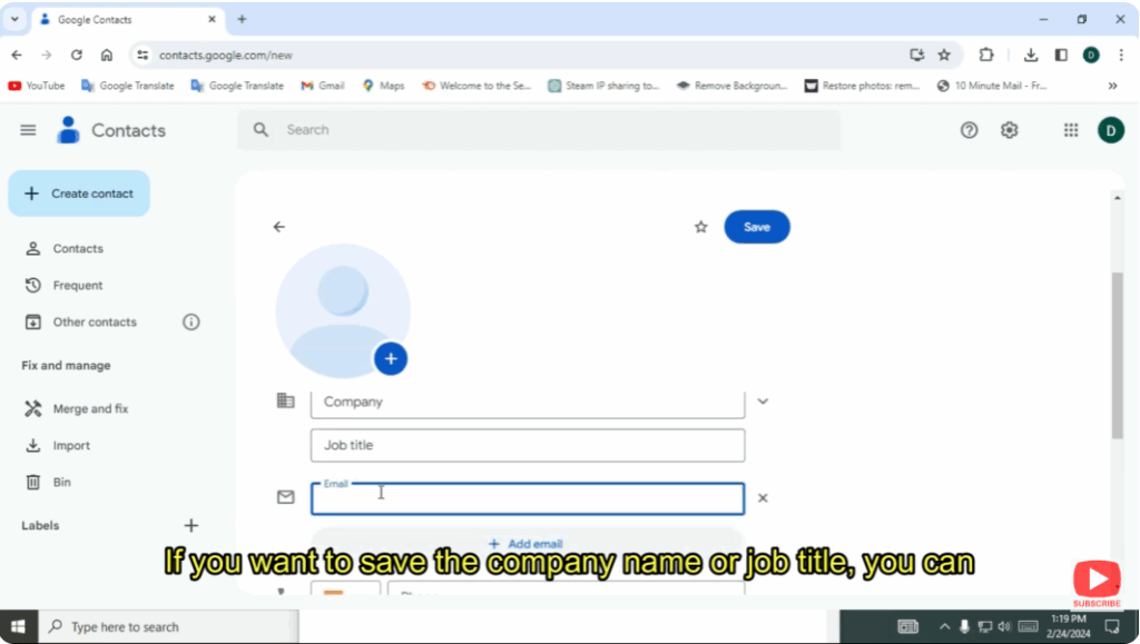 Save One Contact First