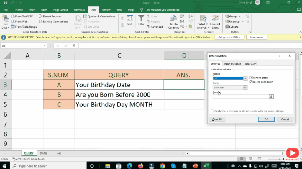 Set Up the Validation Criteria