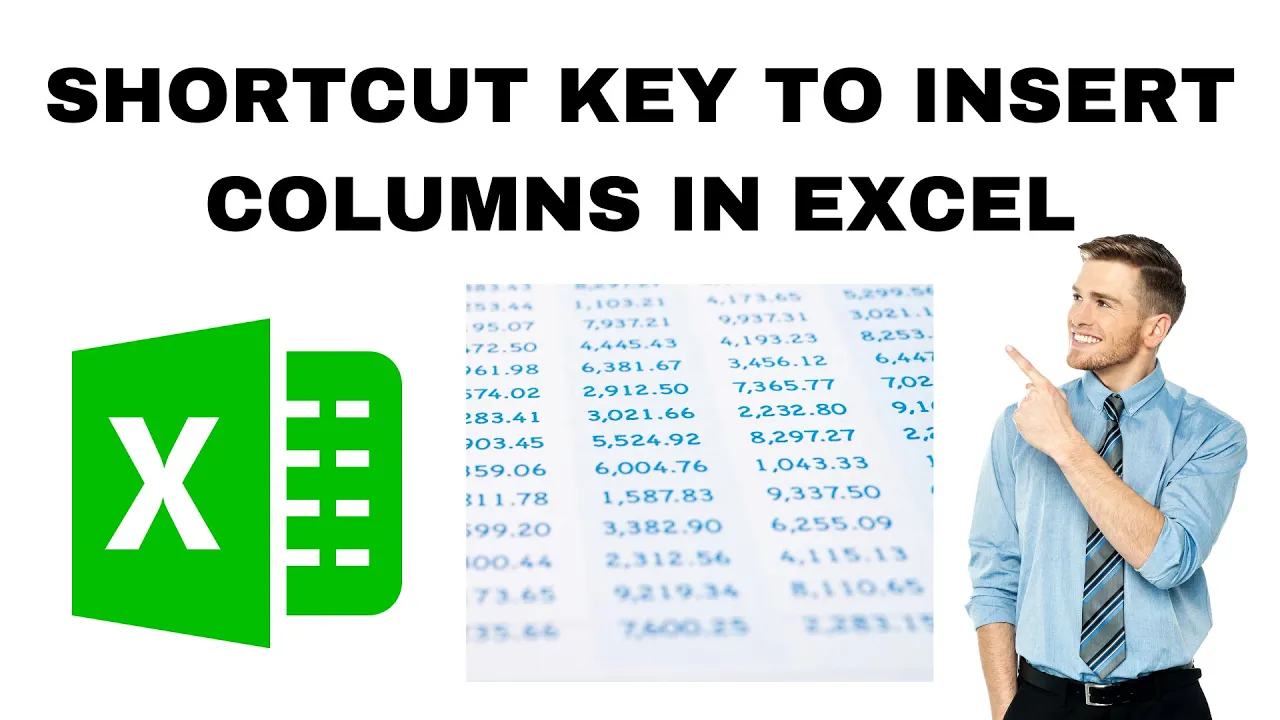 Shortcut Key to Insert Columns in Excel!! 2 STEPS