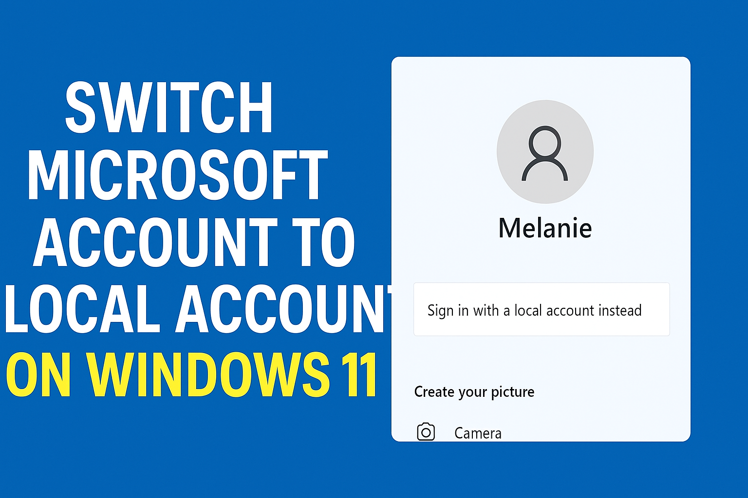 Switch Microsoft Account To Local Account