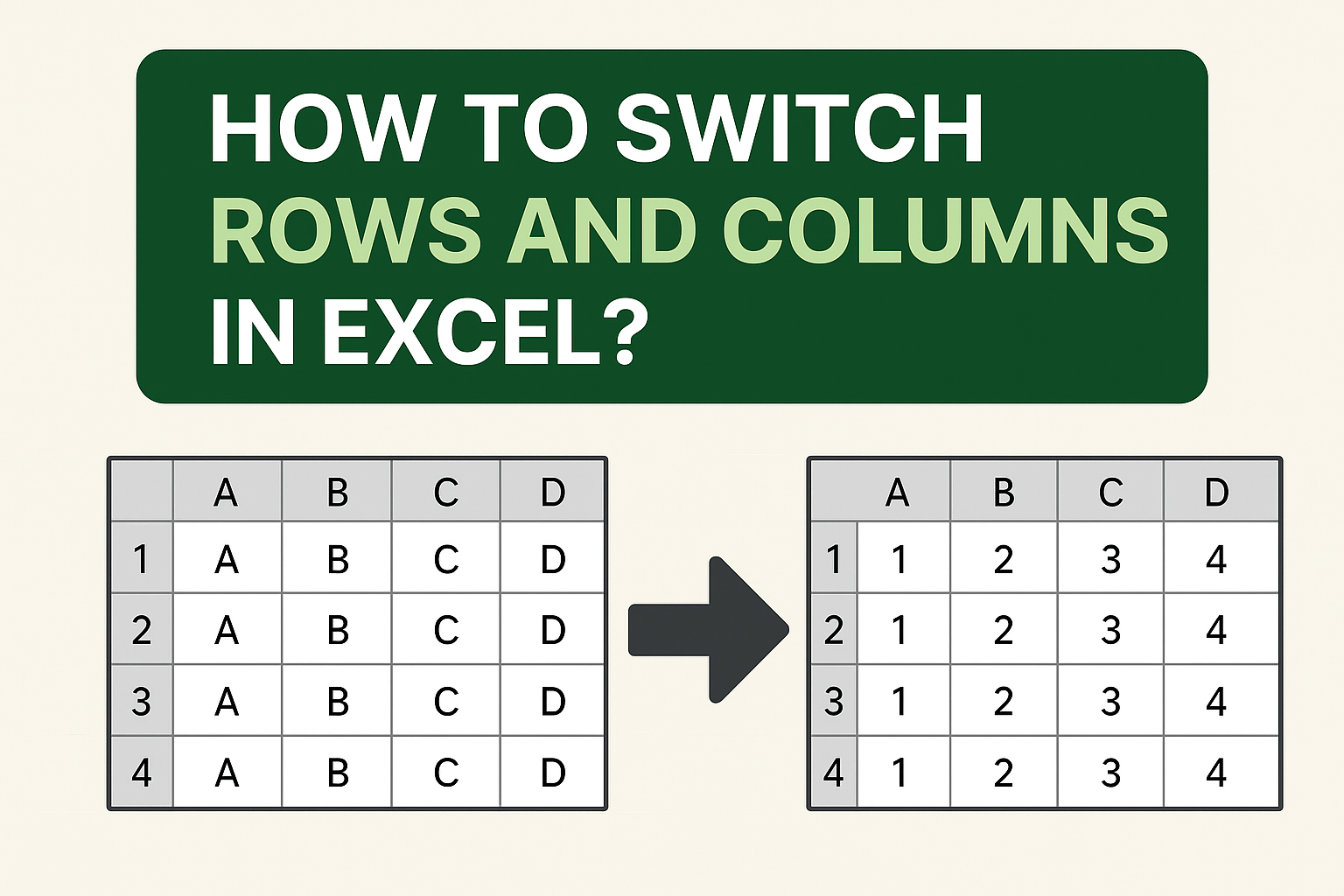 Switch Rows and Columns in Excel