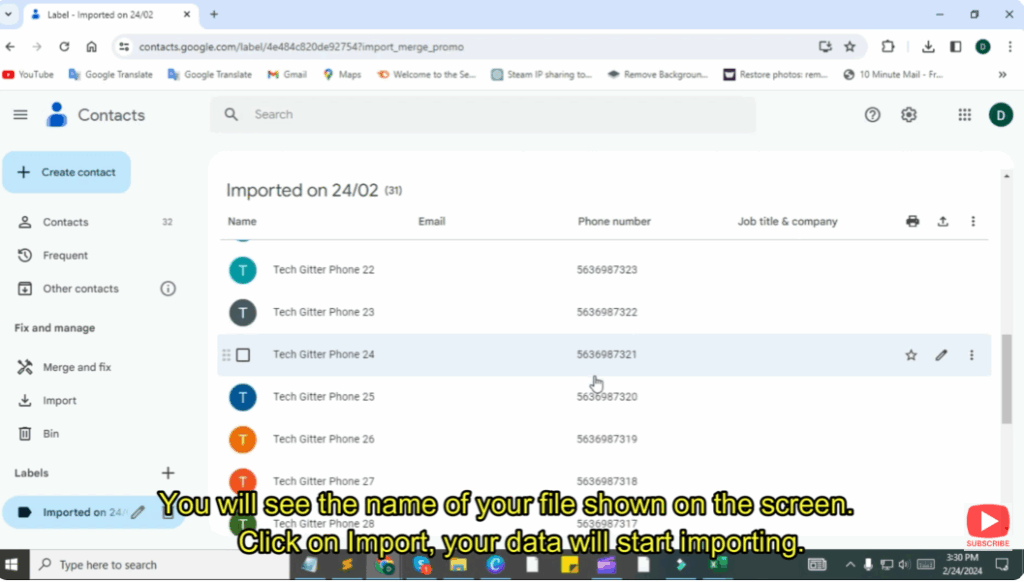 The contacts will be automatically stored in your phone