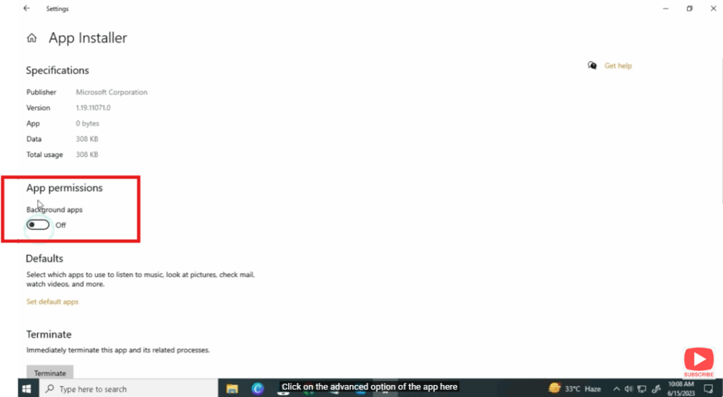 Turn off background option