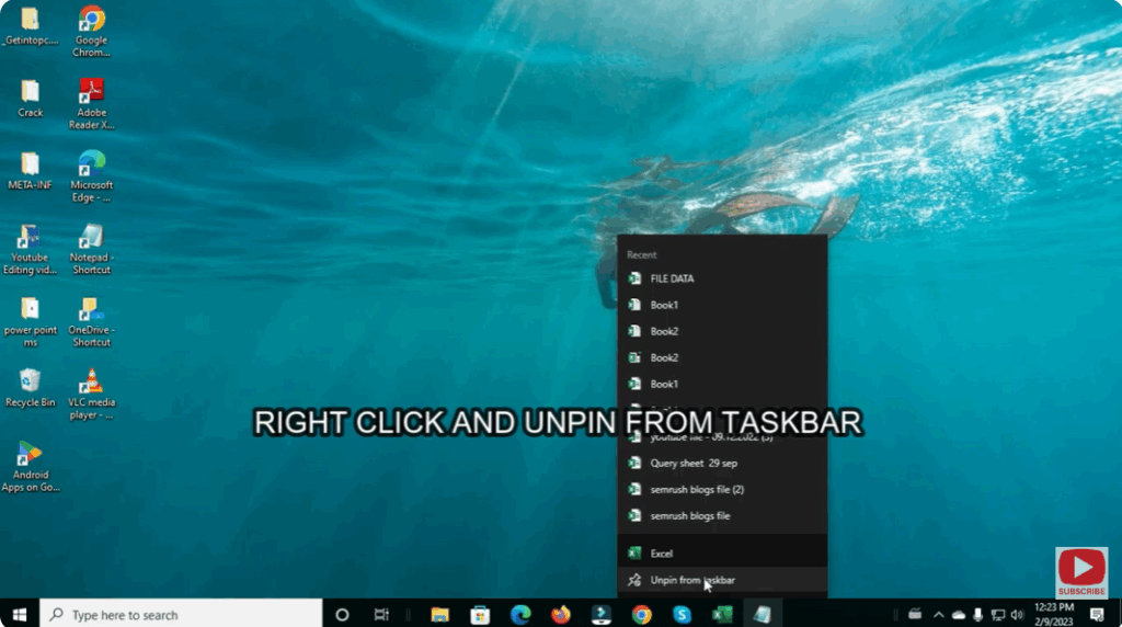 Unpin (Remove) an App Icon from the Taskbar