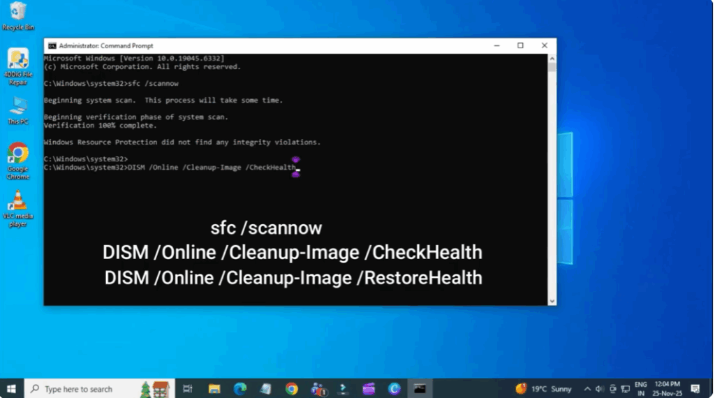 Use Command Prompt to Repair System Files