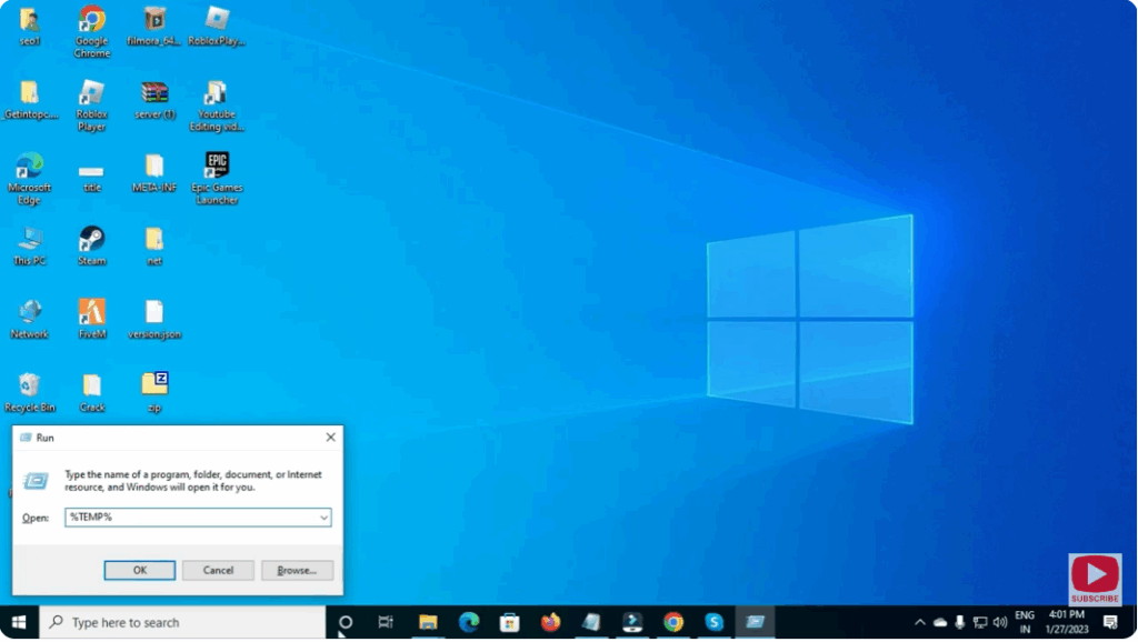 Use Run Command to Manually Clear Temp Folders