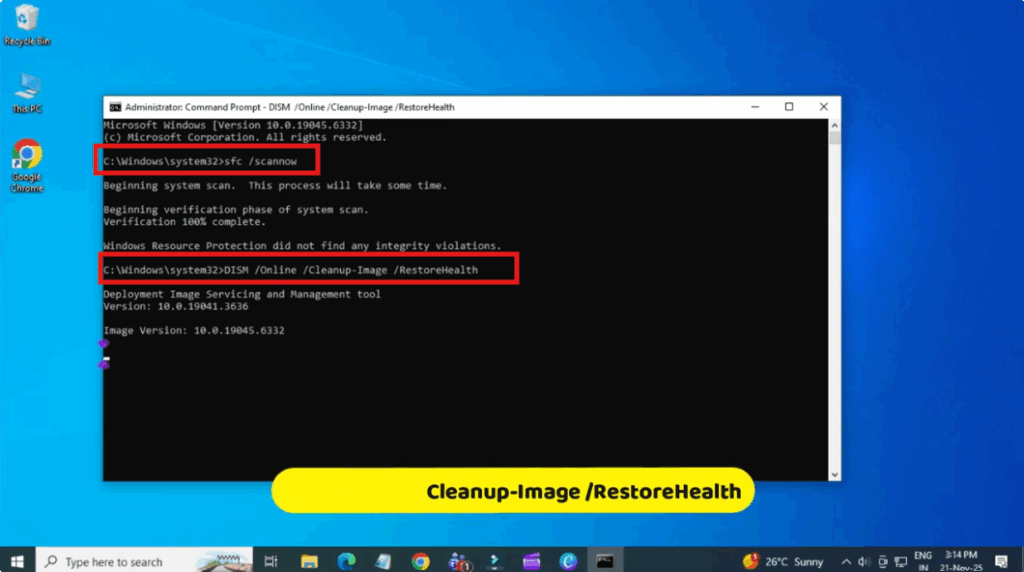 Use SFC and DISM Commands