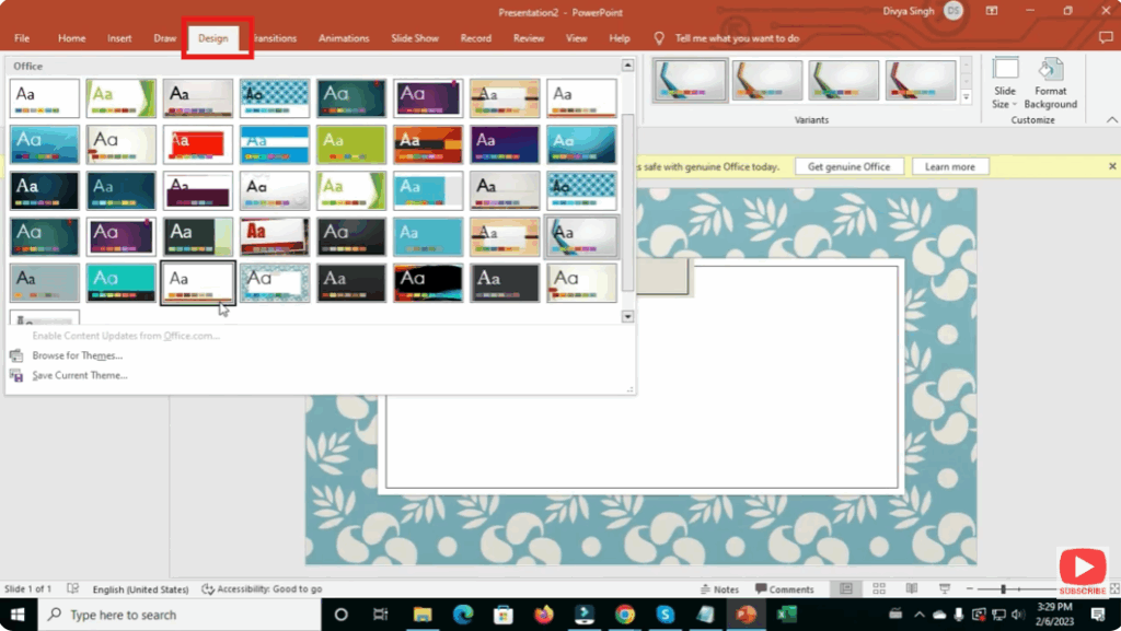 Use the “Design Ideas” Feature