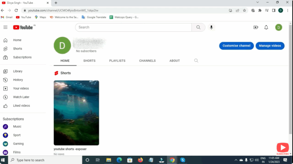 Verify in the Shorts Section